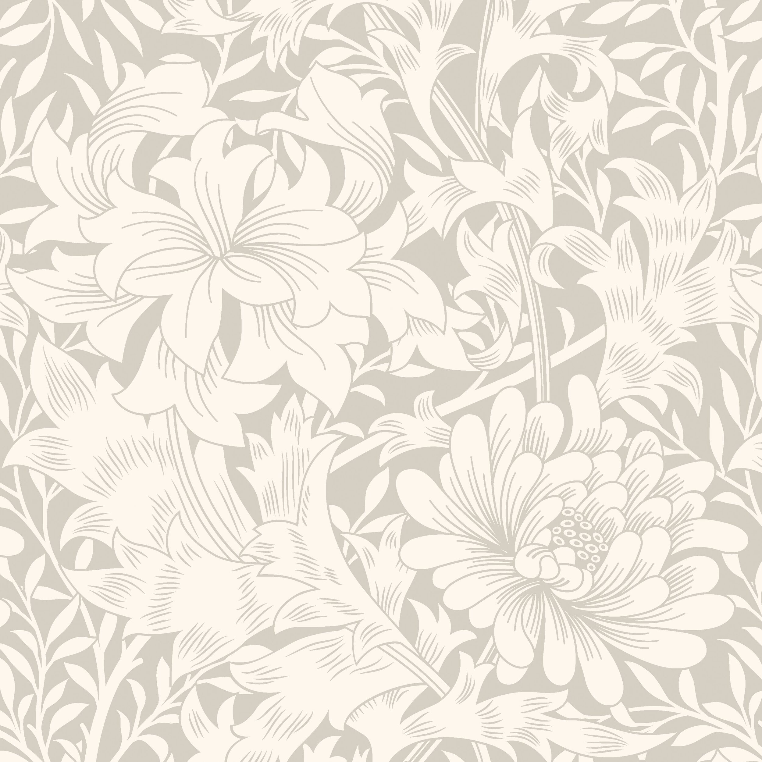 Wallpaper Floral Chrysanthemum Dove Grey HWA1113W (2)