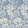 Wallpaper Floral Chrysanthemum Indigo Blue