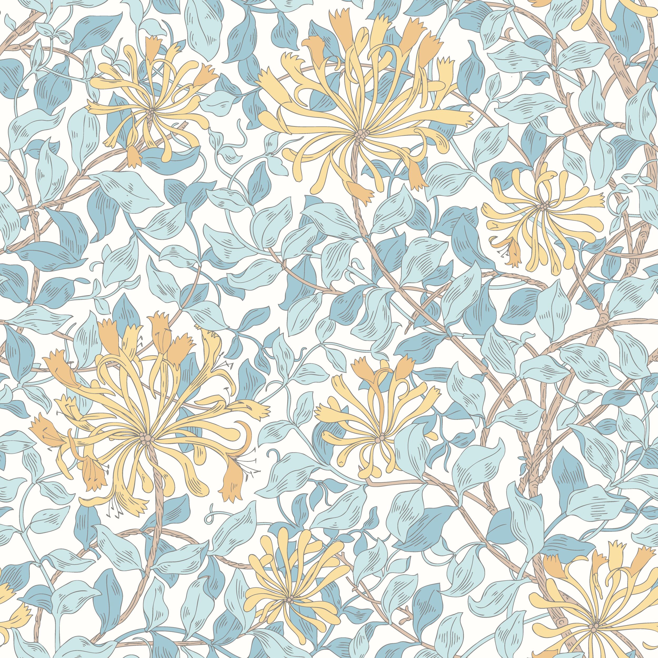 Wallpaper Honeysuckle Leaf Trail Soft Blue HWA1080W (2)