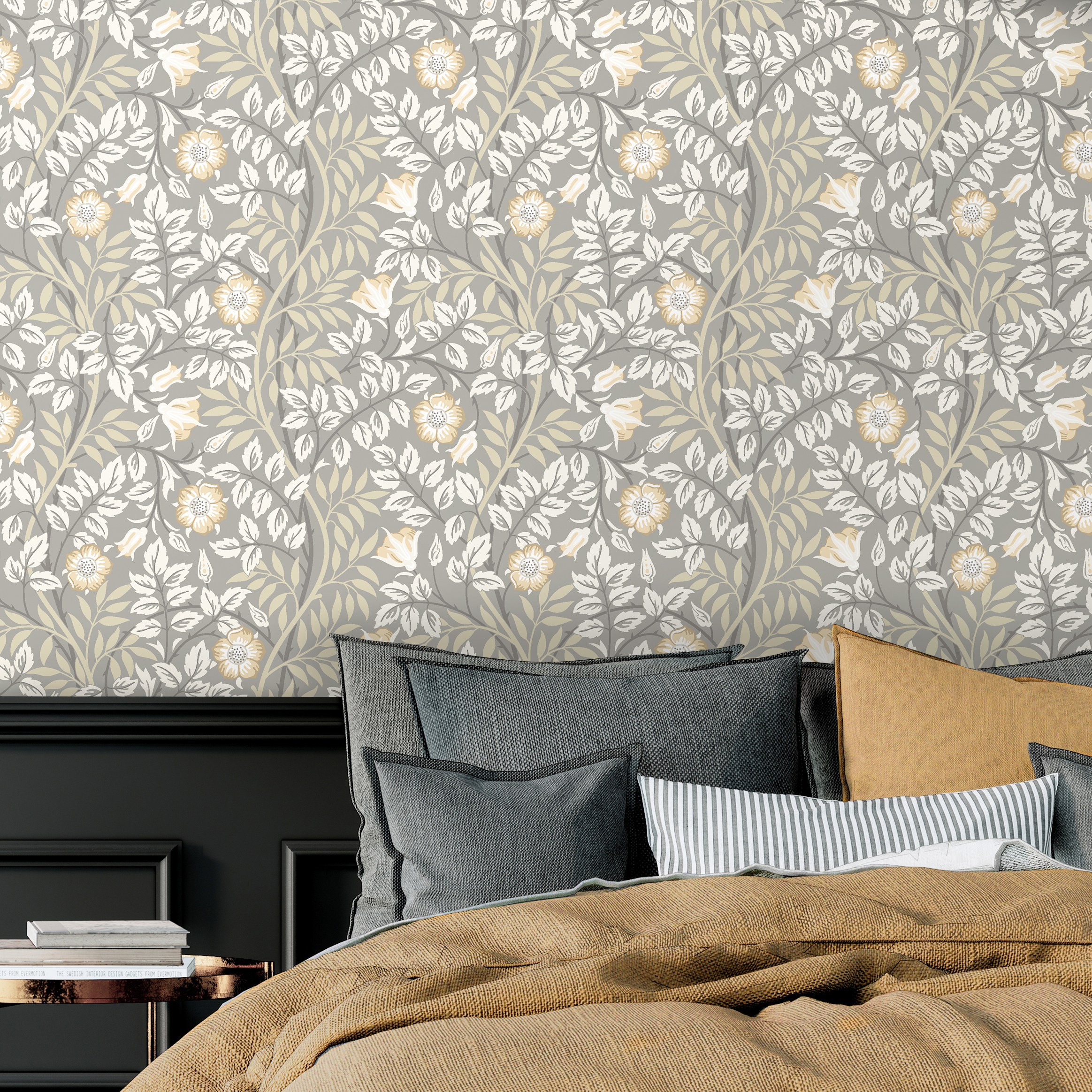 Wallpaper Rosehip Trail Grey Wallpaper Rosehip Trail Grey