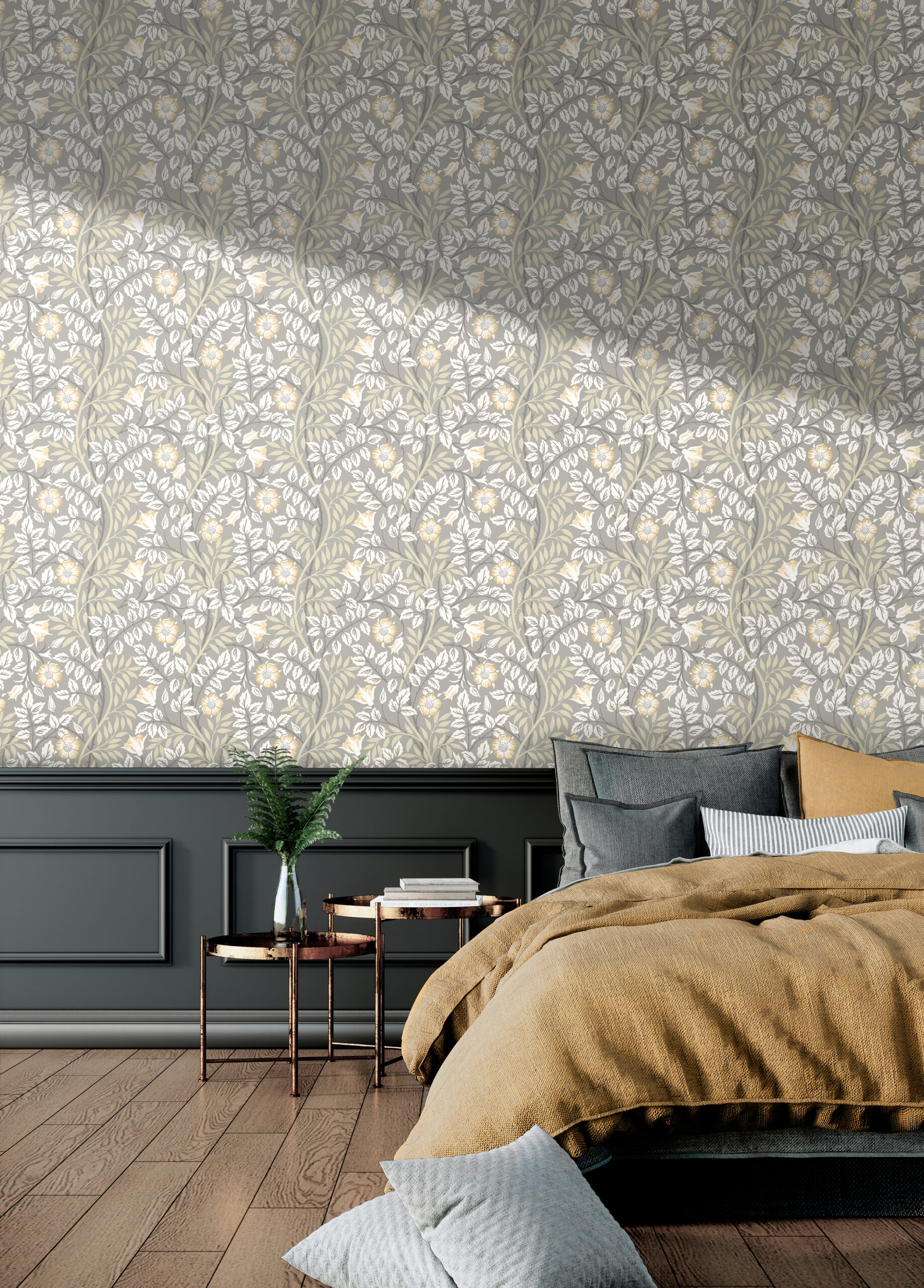 Wallpaper Rosehip Trail Grey