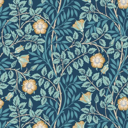Wallpaper Rosehip Trail Navy Blue