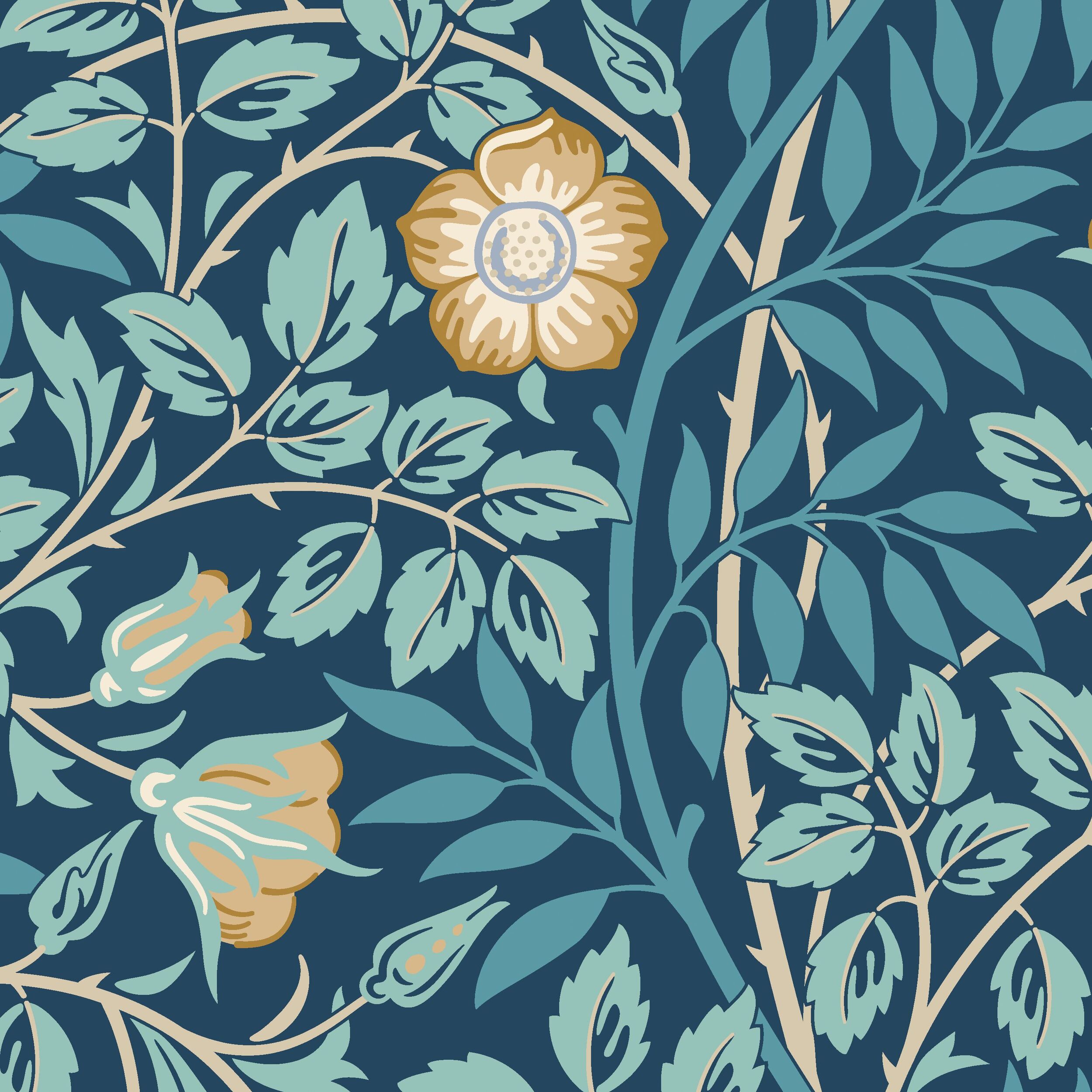 Wallpaper Rosehip Trail Navy Blue HWA1097W (3)