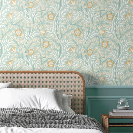 Wallpaper Rosehip Trail Seafoam Blue