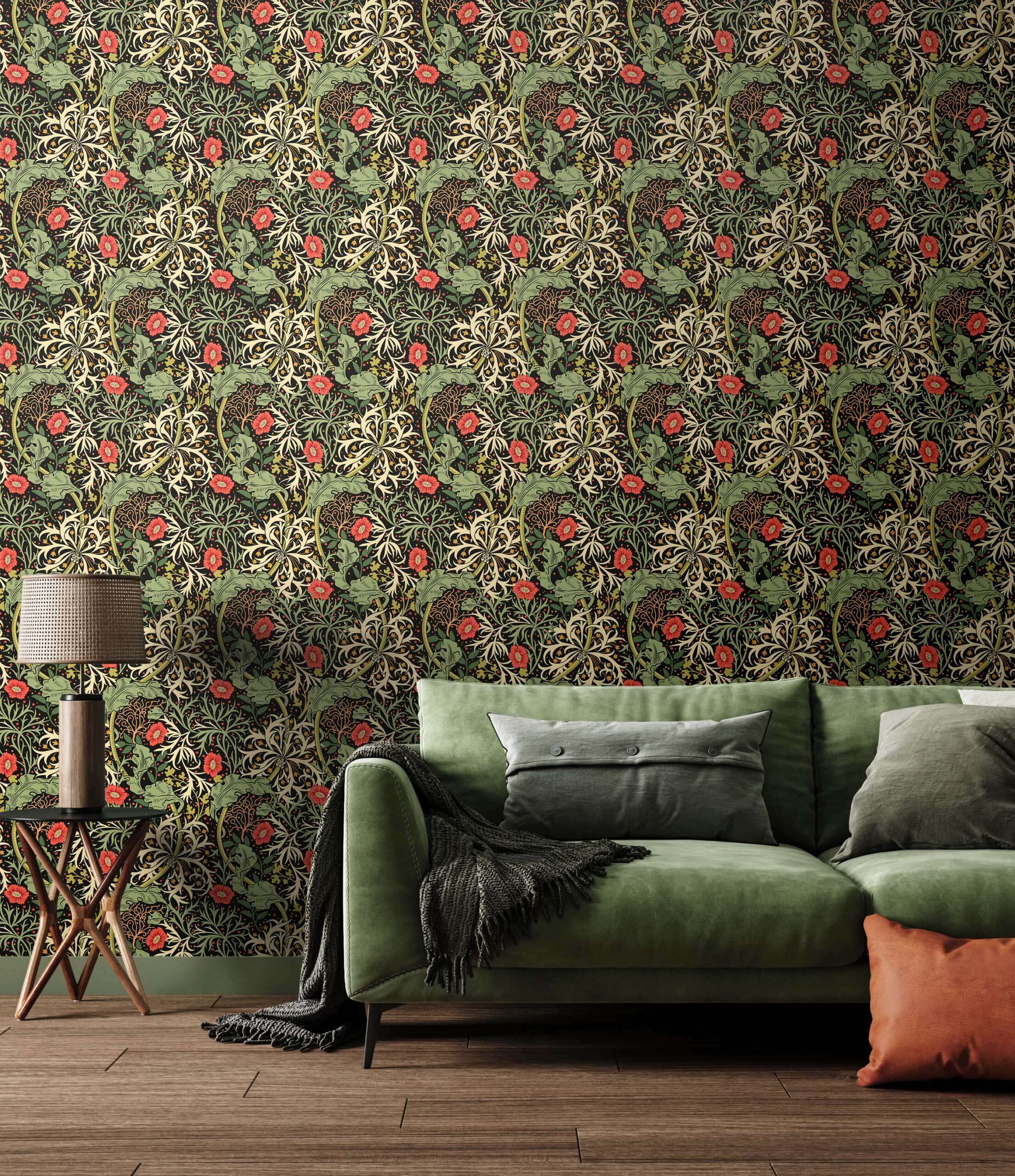 Wallpaper Seawood Garden Black & Green