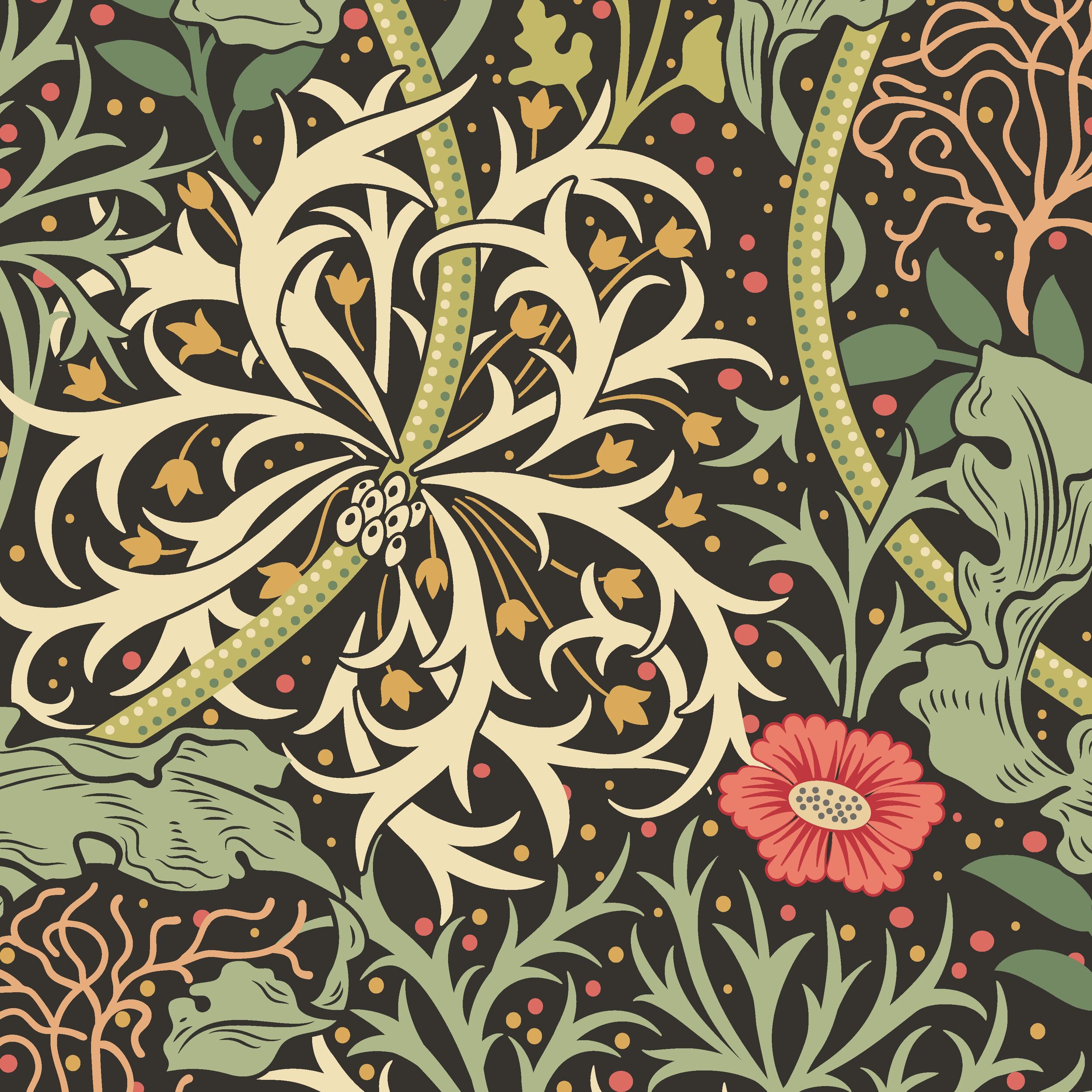 Wallpaper Seawood Garden Black & Green HWA1107W (3)