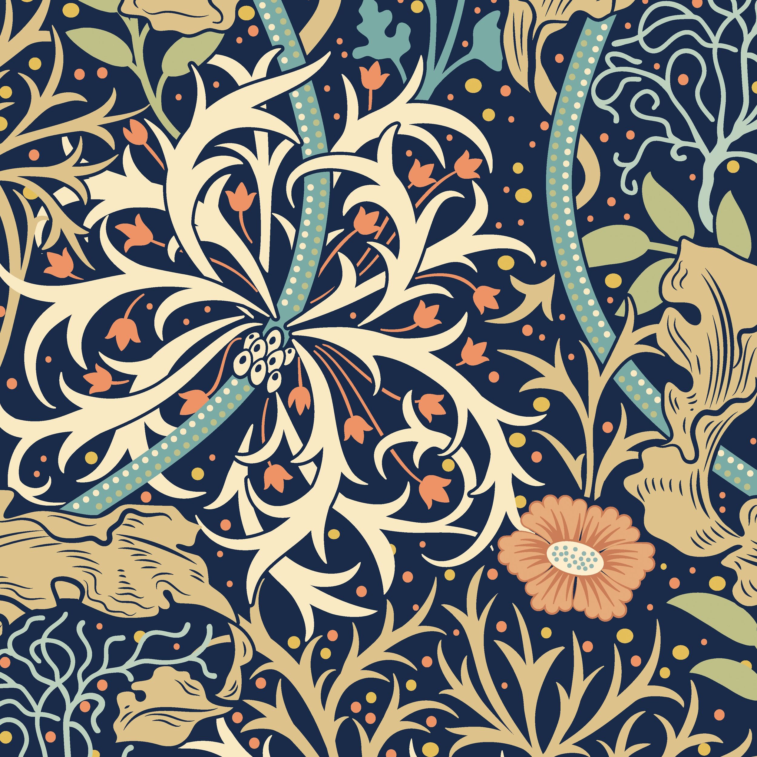 Wallpaper Seawood Garden Navy Blue HWA1111W (1)