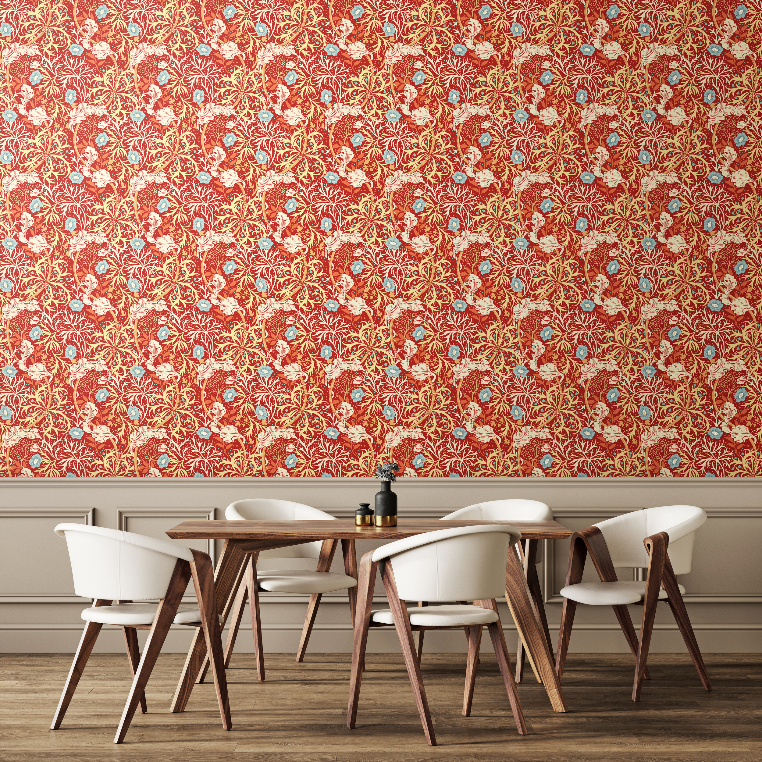 Wallpaper Seawood Garden Red