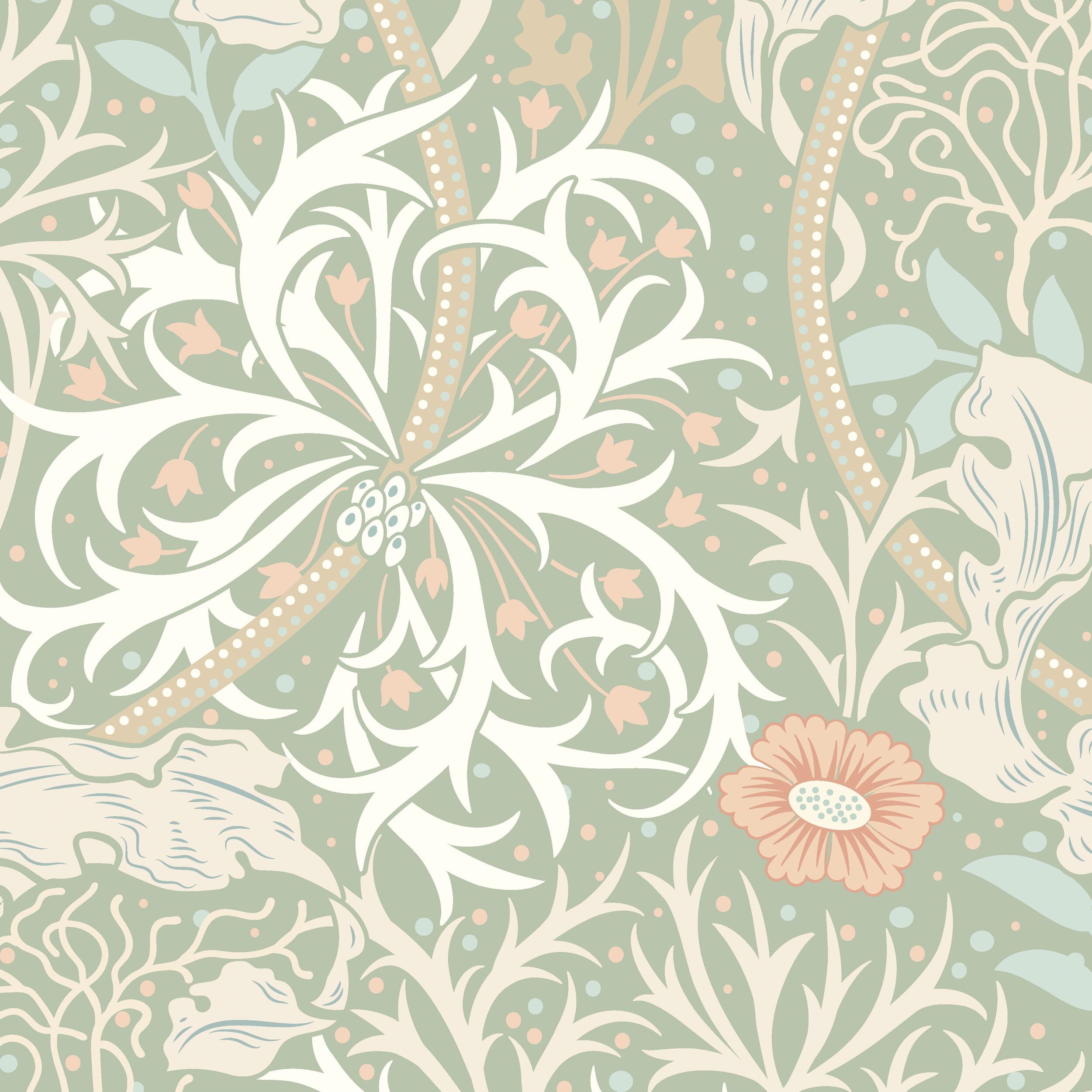 Wallpaper Seawood Garden Sage & Apricot HWA1103W (2)
