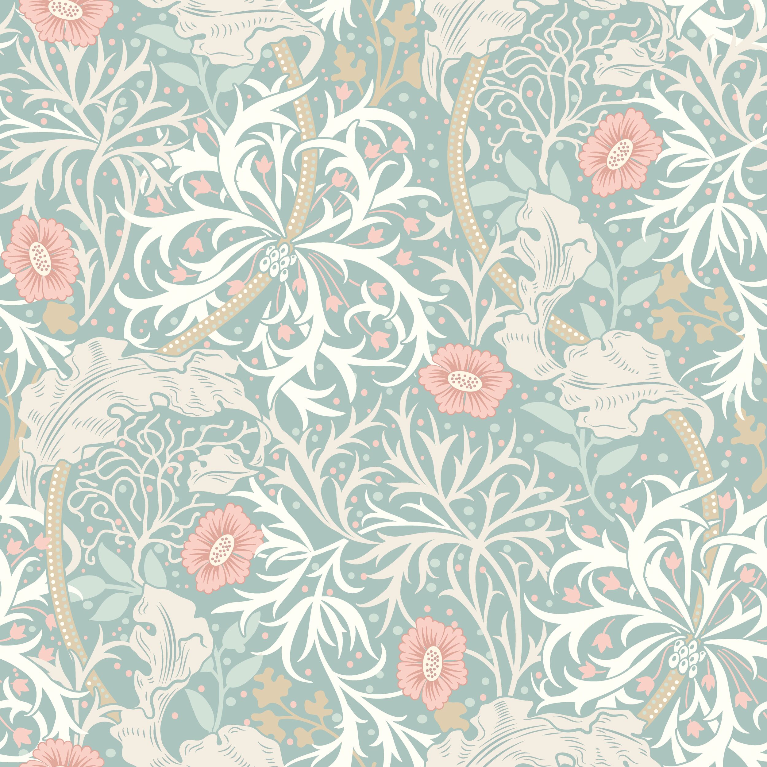 Wallpaper Seawood Garden Seafoam Blue HWA1102W (3)