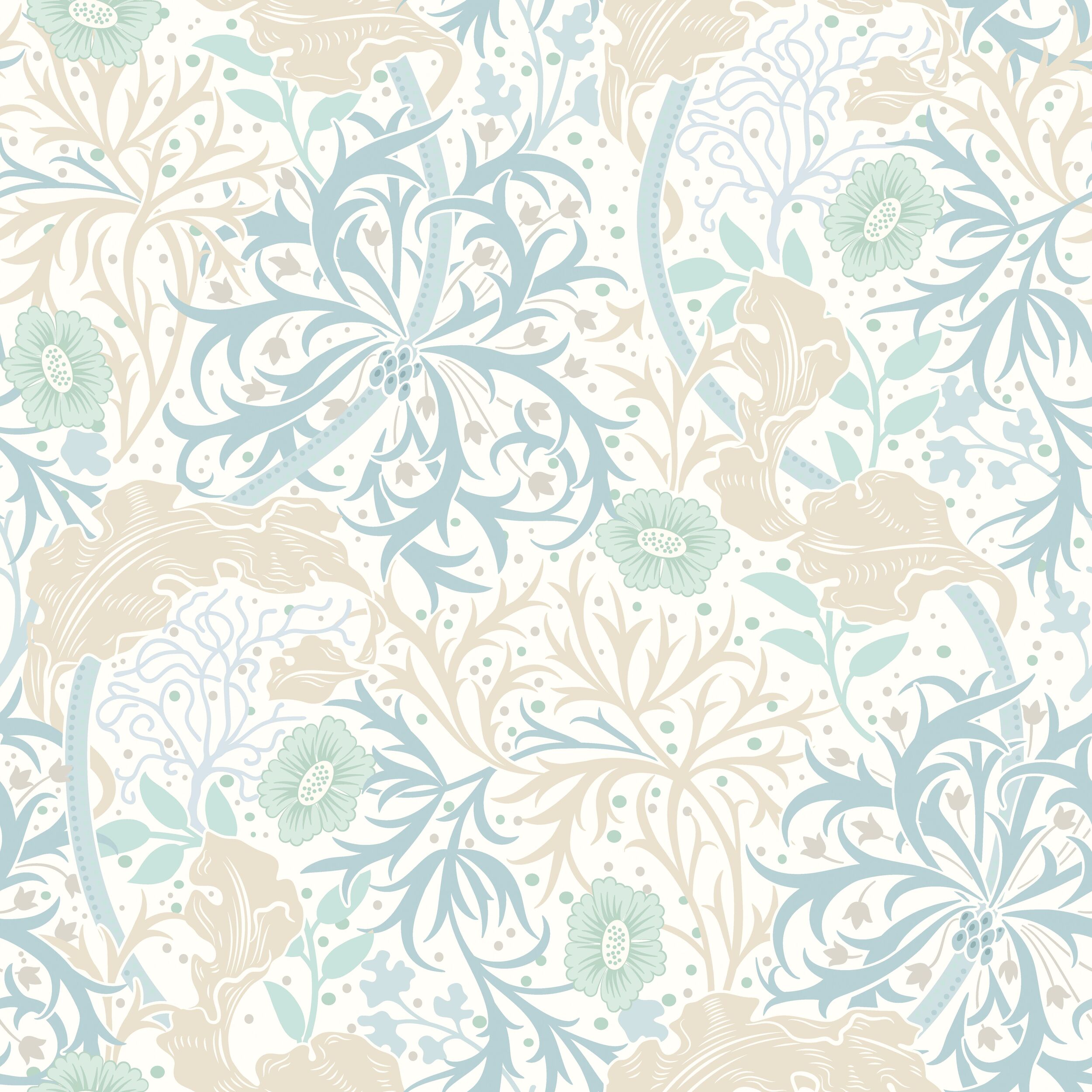 Wallpaper Seawood Garden Soft Blue HWA1101W (1) Wallpaper Seawood Garden Soft Blue