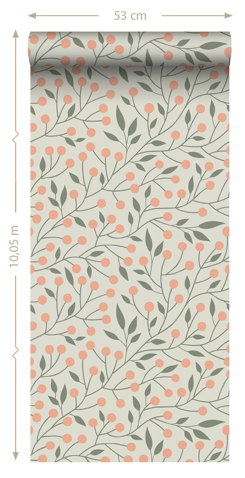 Wallpaper Floral Pattern Grayish Green 139659 (4)