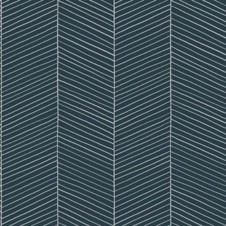 Wallpaper Herringbone Dark Blue