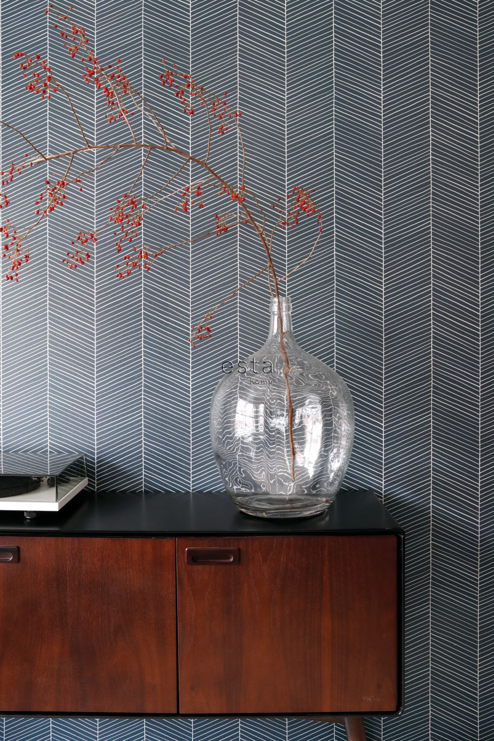 Wallpaper Herringbone Dark Blue 139109 (3)