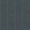 Wallpaper Herringbone Dark Blue & Gold