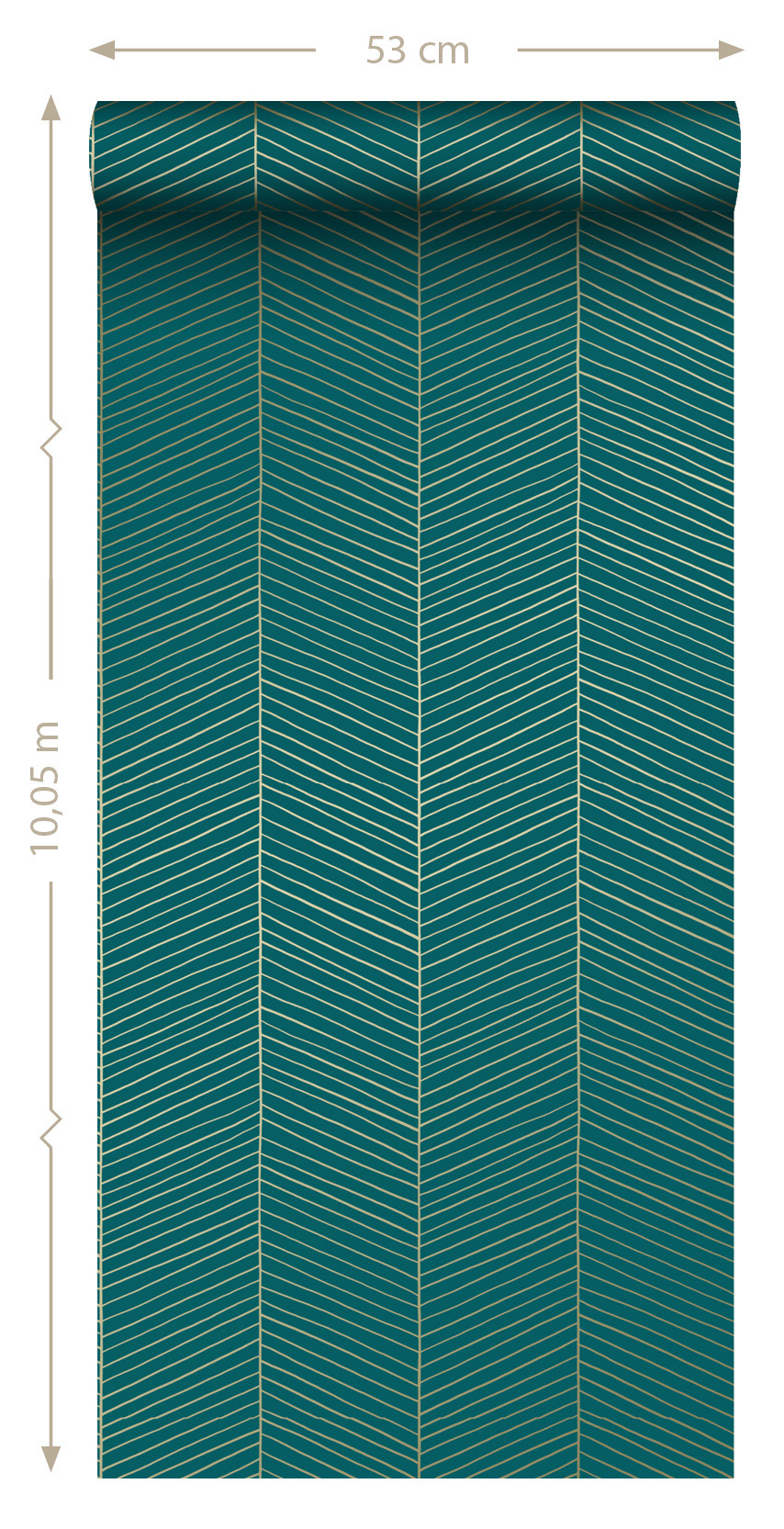 Wallpaper Herringbone Emerald Green & Gold 139200 (2)