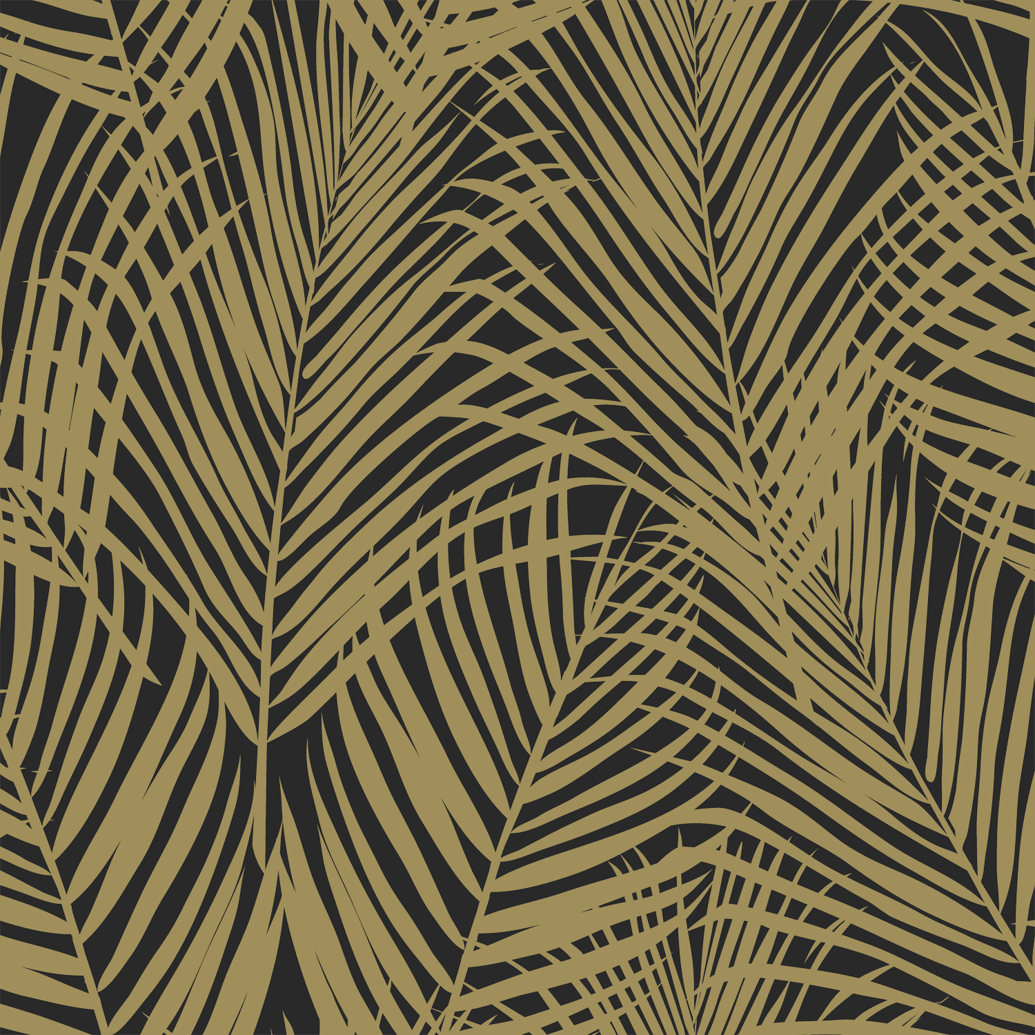 Wallpaper Palm Leafs Black&Gold 139318 (1) Wallpaper Palm Leafs Black&Gold