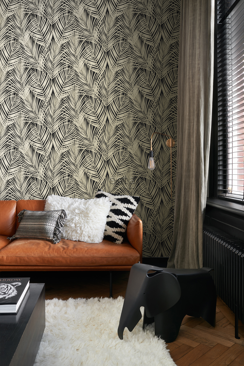 Wallpaper Palm Leafs Black&Gold 139318 (2)