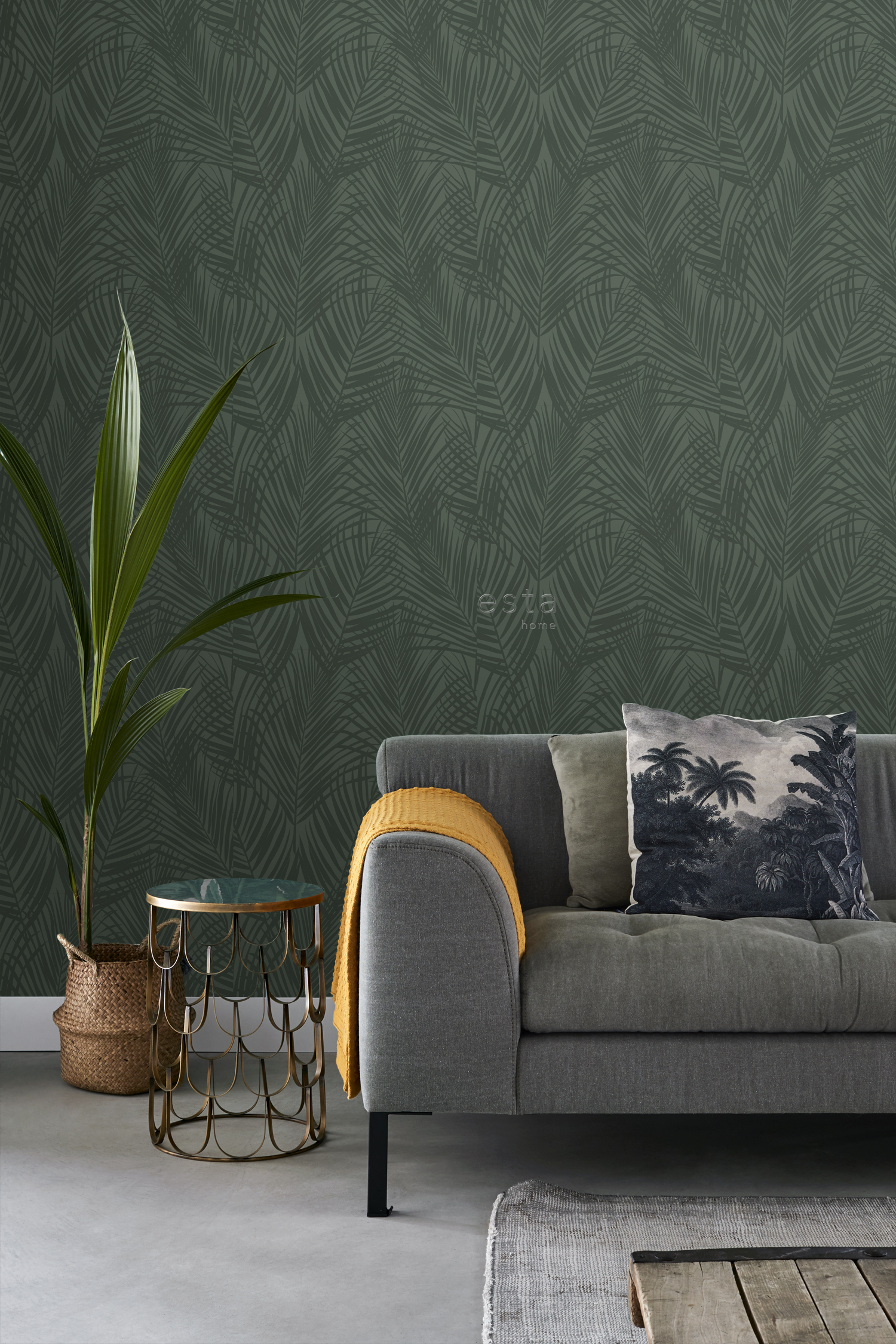 Wallpaper Palm Leafs Dark Green 139303 (2)