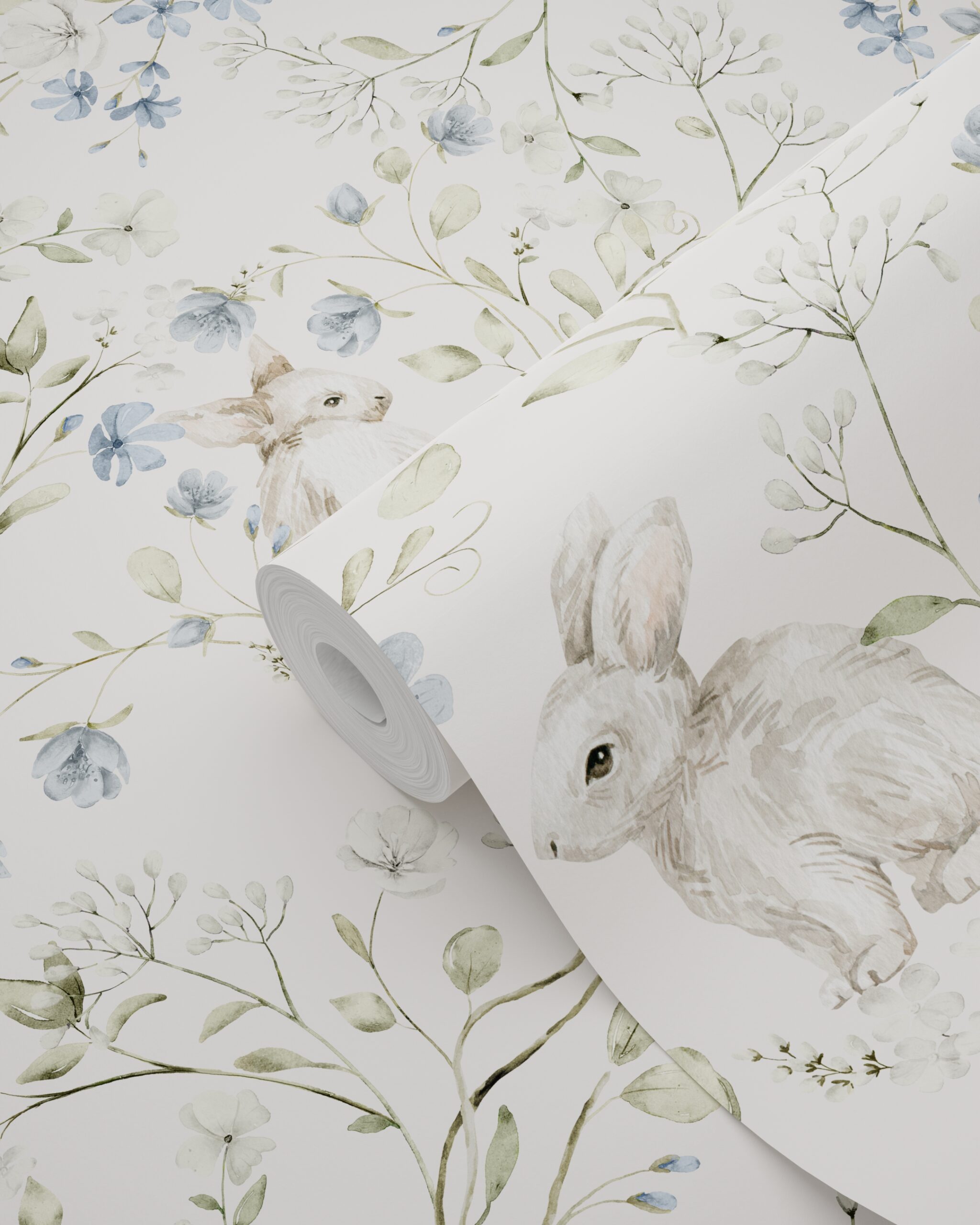 Kids Wallpaper Bunnies Blue&White 131138 (3)