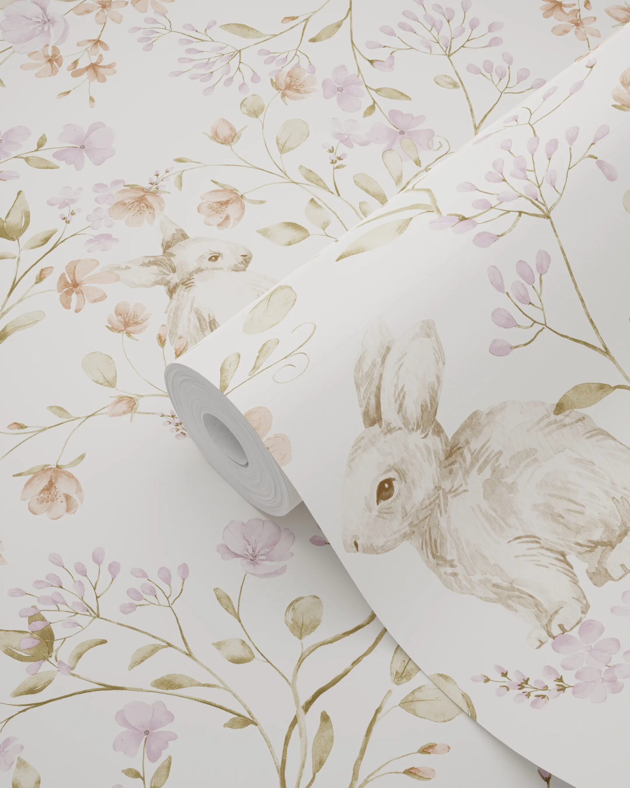 Kids Wallpaper Bunnies Purple&Beige 131703 (1)