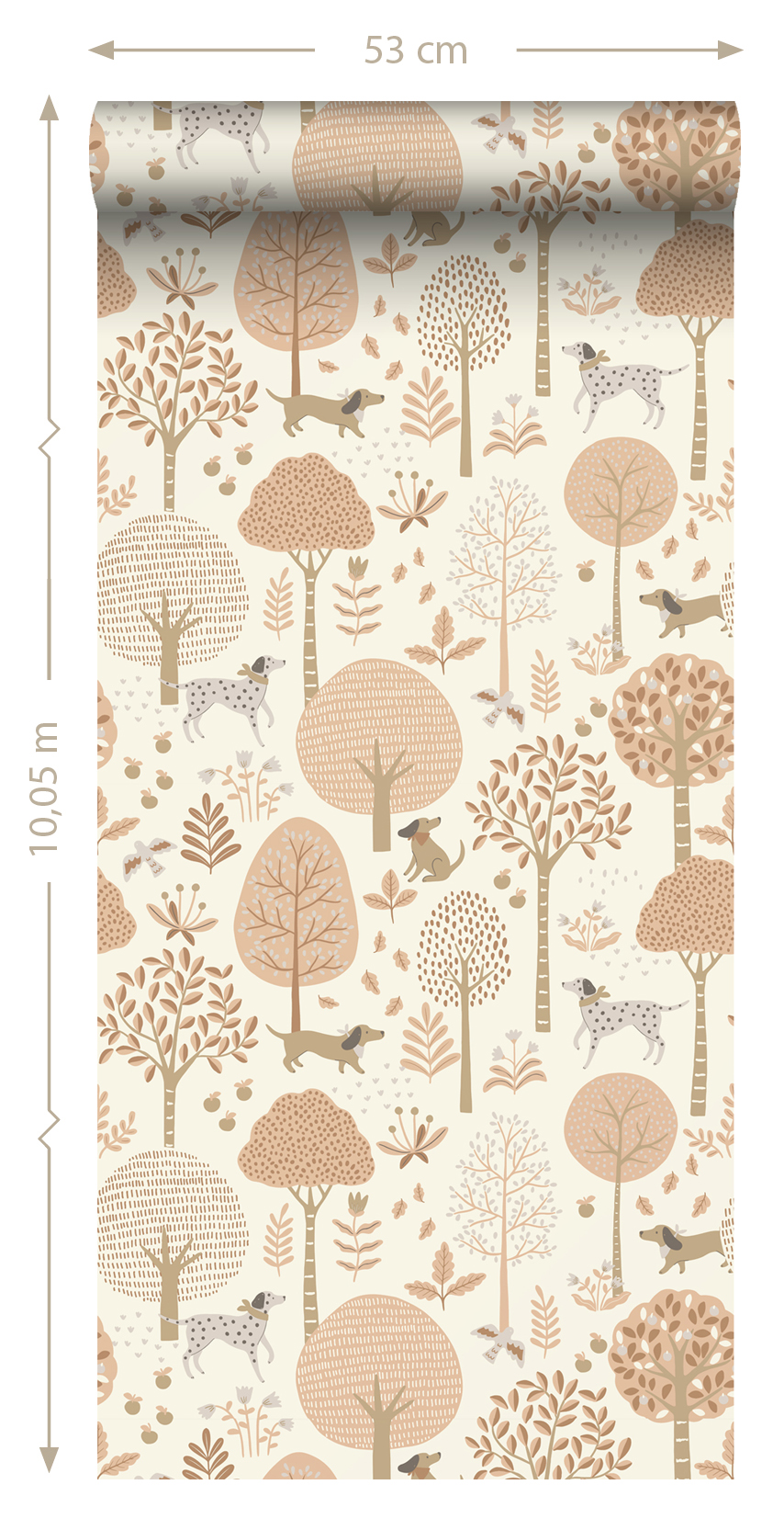 Kids Wallpaper Dogs Beige&Soft Pink 139710 (1)