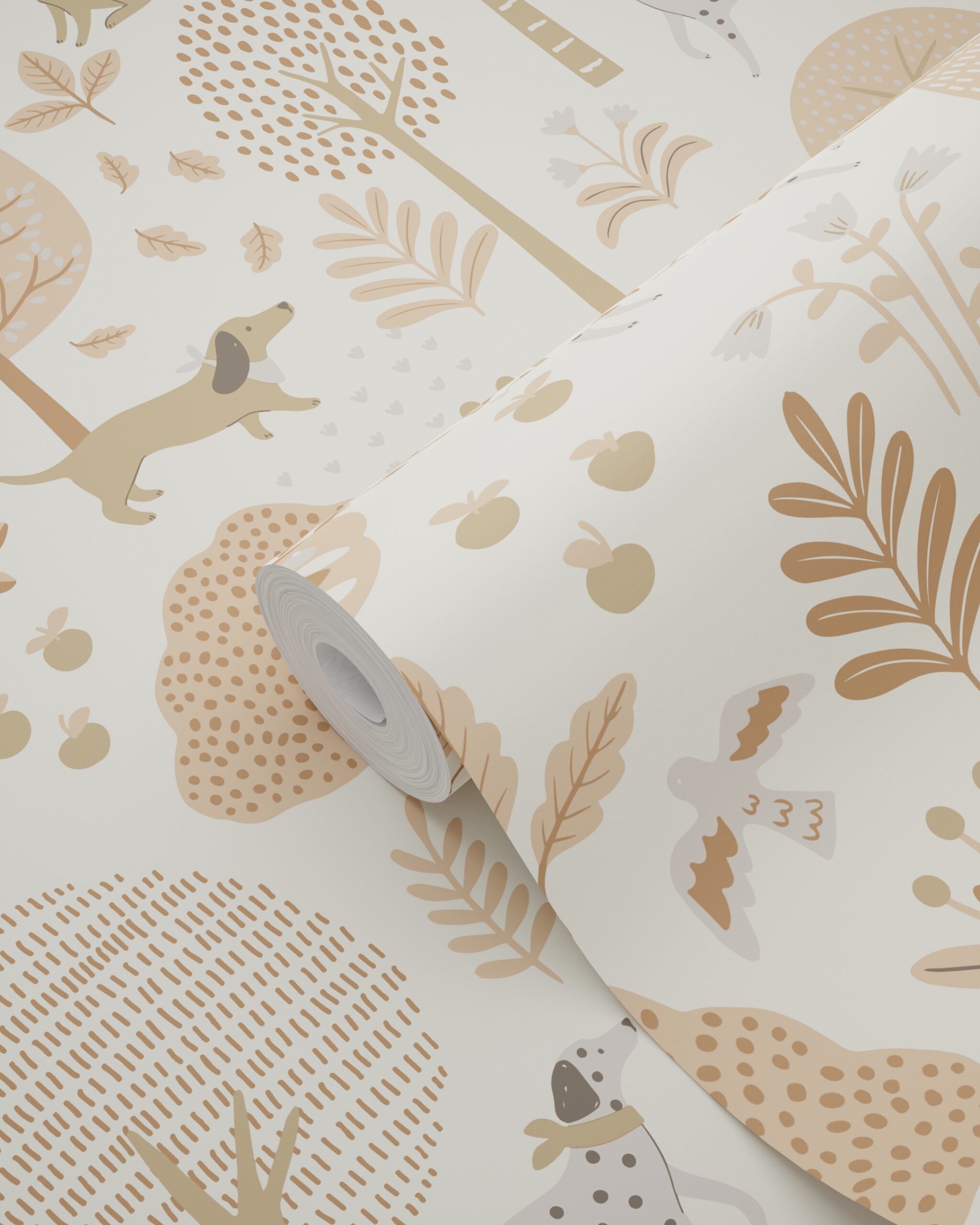 Kids Wallpaper Dogs Beige&Soft Pink 139710 (3)