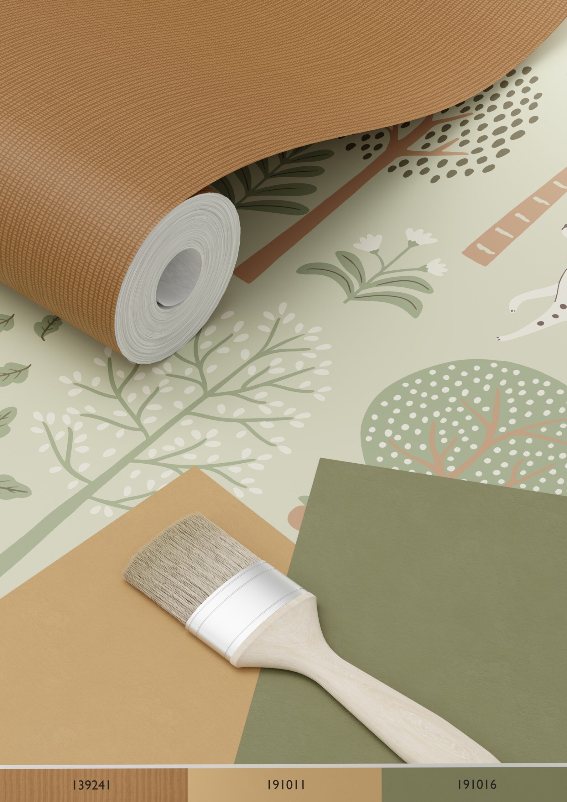 Kids Wallpaper Dogs Grayed Green 139712 (1)