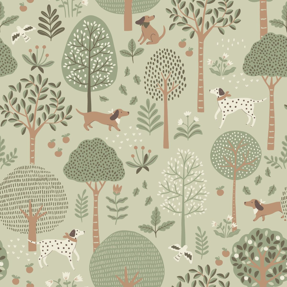 Kids Wallpaper Dogs Grayed Green 139712 (2) Kids Wallpaper Dogs Grayed Green