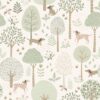 Kids Wallpaper Dogs Mint Green&White