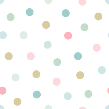 Kids Wallpaper Dots Pink, Blue &Green