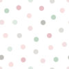 Kids Wallpaper Dots Pink, Green and Gray