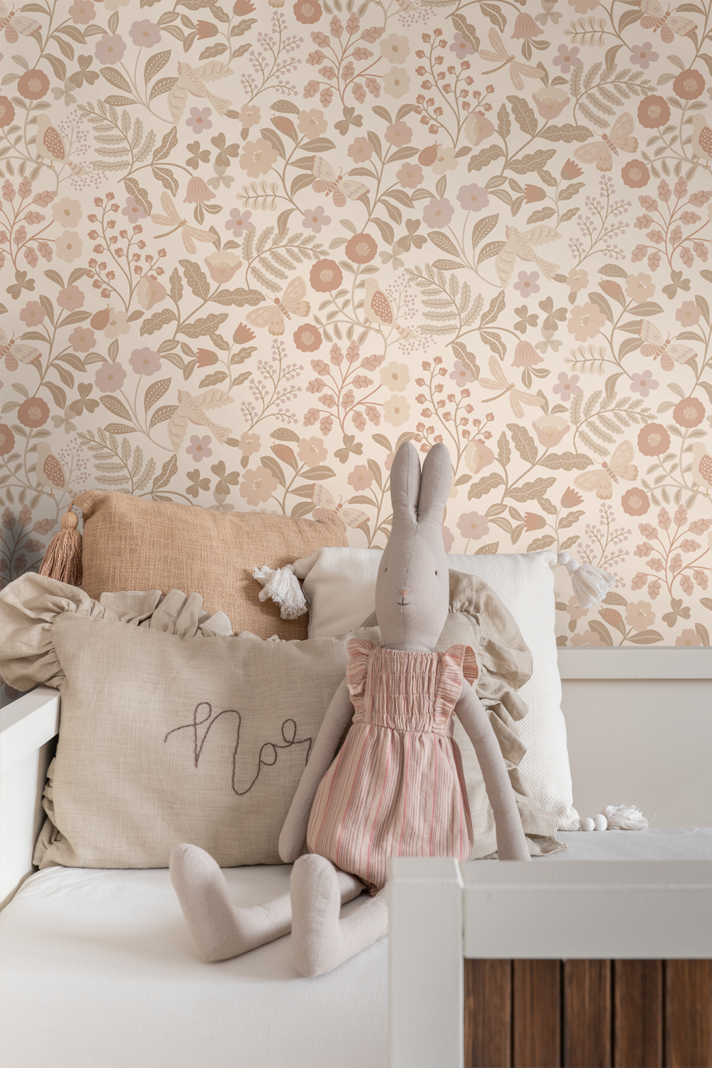 Kids Wallpaper Flowers and Birds Beige&Soft Pink 139868 (5)