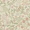 Kids Wallpaper Flowers and Birds Green&Pink