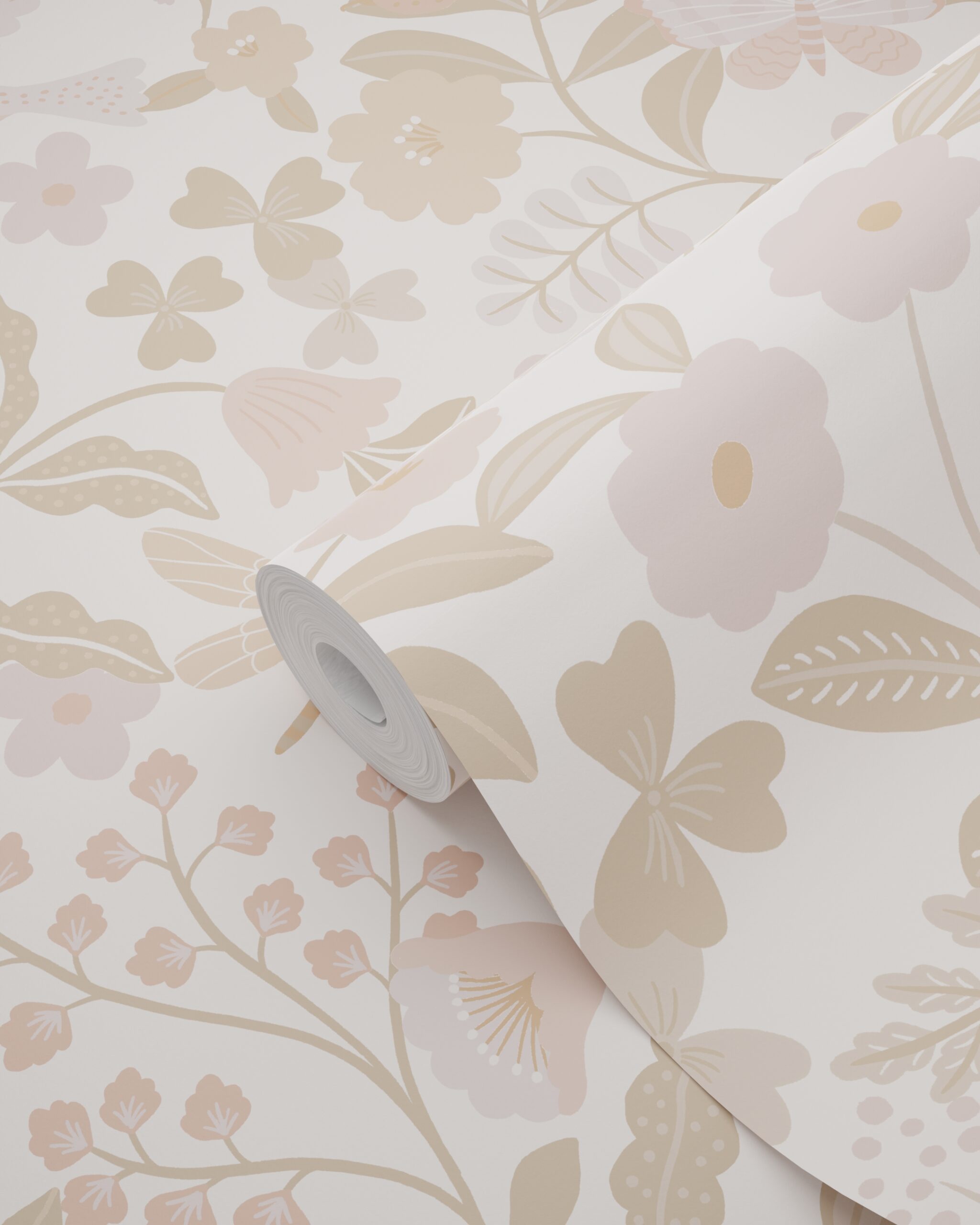Kids Wallpaper Flowers and Birds White&Soft Pink 139866 (3)