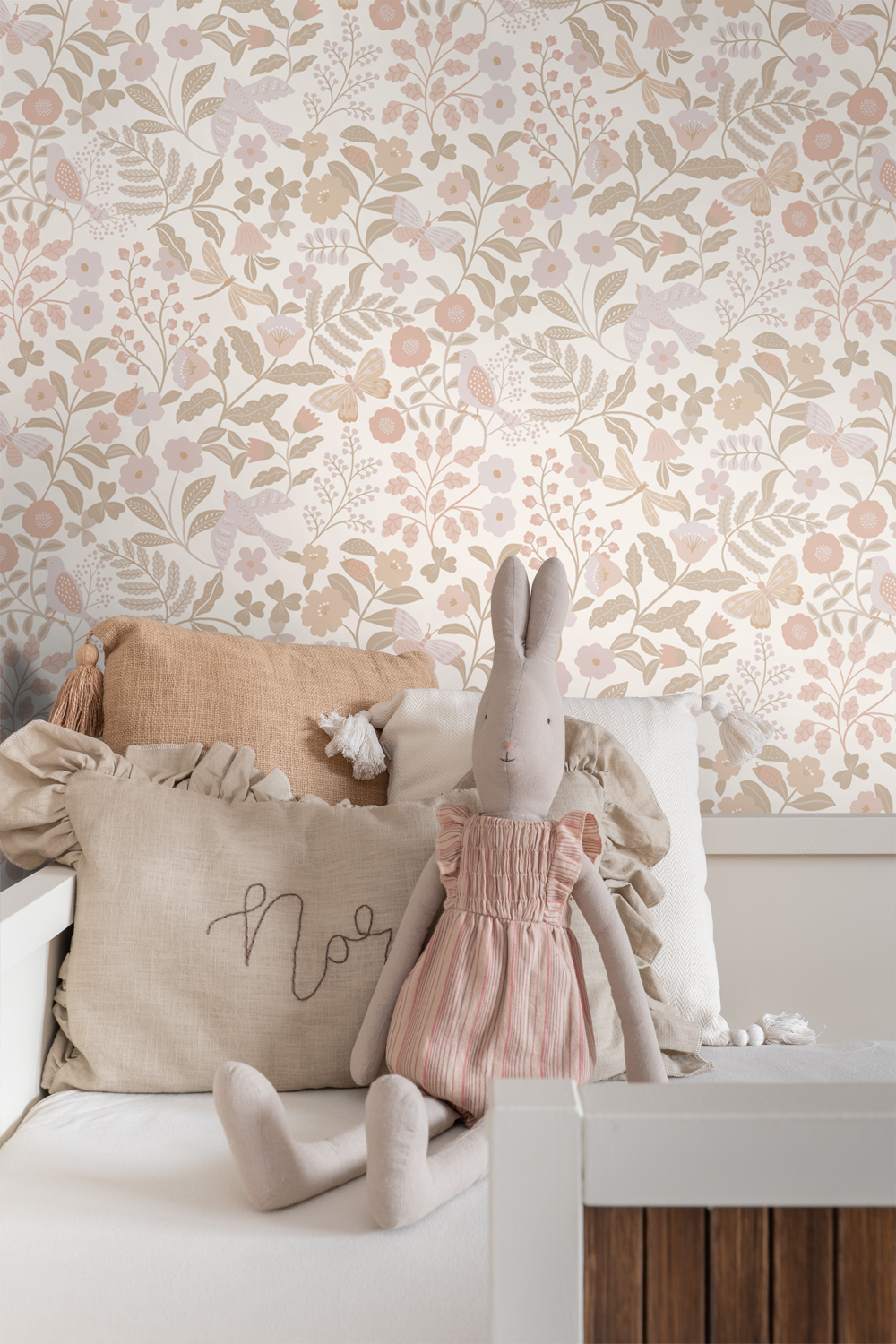 Kids Wallpaper Flowers and Birds White&Soft Pink 139866 (4)