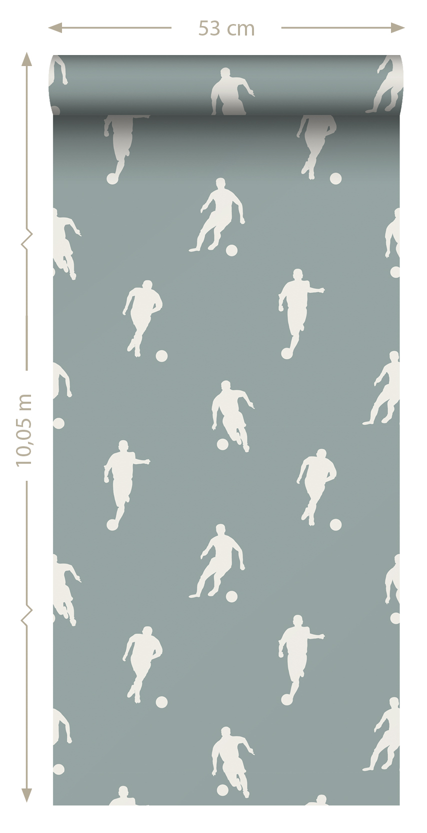 Kids Wallpaper Football Players Grayed Blue 139506 (2)