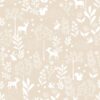 Kids Wallpaper Forest Animals Beige
