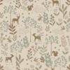 Kids Wallpaper Forest Animals Beige&Green