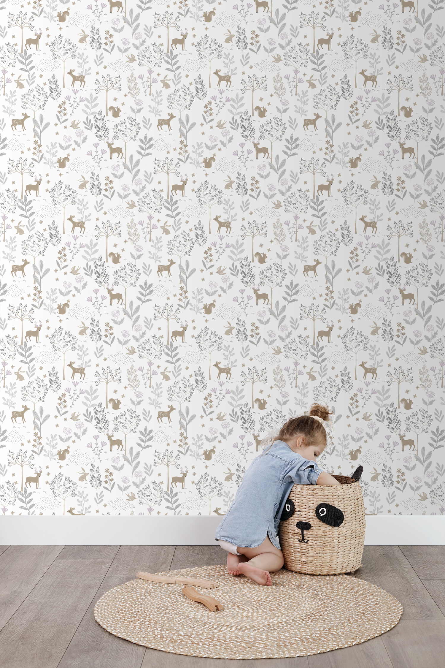 Kids Wallpaper Forest Animals Lilac Purple 139520 (4)