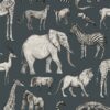 Kids Wallpaper Jungle Animals Vintage Blue