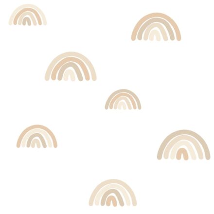 Kids Wallpaper Rainbows Beige & White