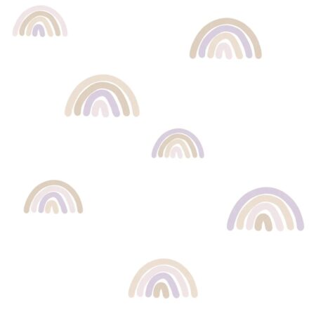 Kids Wallpaper Rainbows Lilac Purple & White