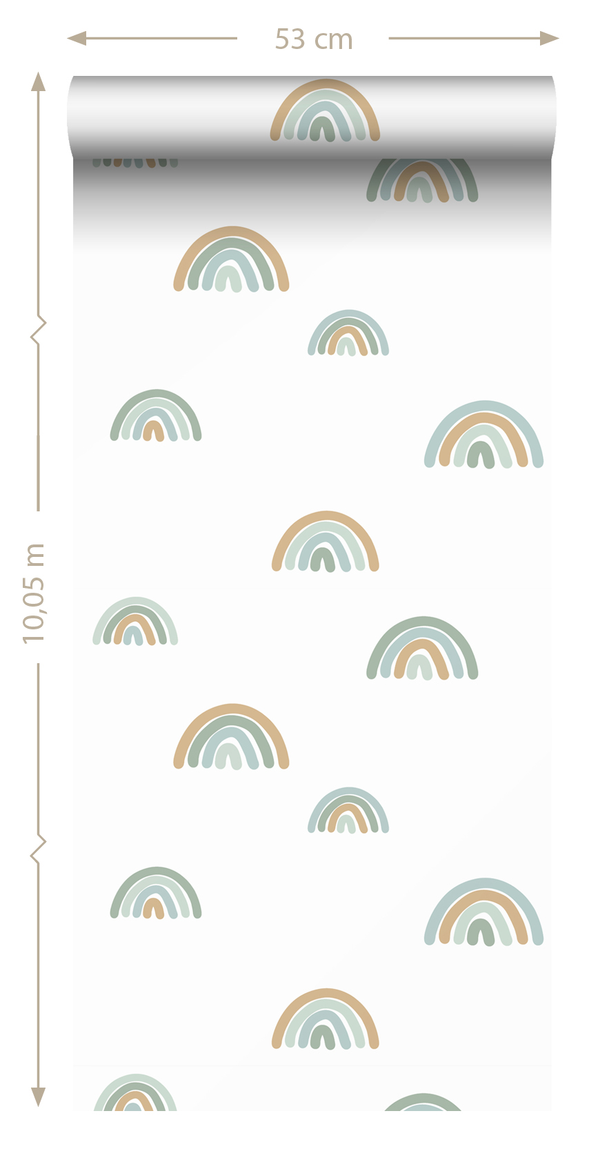 Kids Wallpaper Rainbows Mint Green & Grayed Vintage Blue 139254 (1)