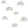 Kids Wallpaper Rainbows Mint Green & Grayed Vintage Blue