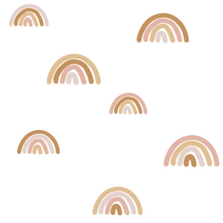 Kids Wallpaper Rainbows Terracotta Pink