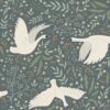 Kids Wallpaper Swans Grayed Vintage Blue