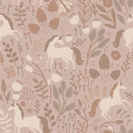 Kids Wallpaper Unicorns Antique Pink