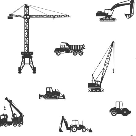 Kids Wallpaper Vehicles Black&White