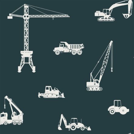Kids Wallpaper Vehicles Dark Blue&White